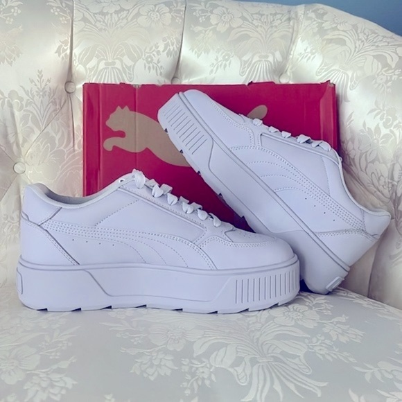 Brand New Puma Karmen Rebelle Spring Lavender Lace Up Leather Platform Sneakers - Picture 10 of 16
